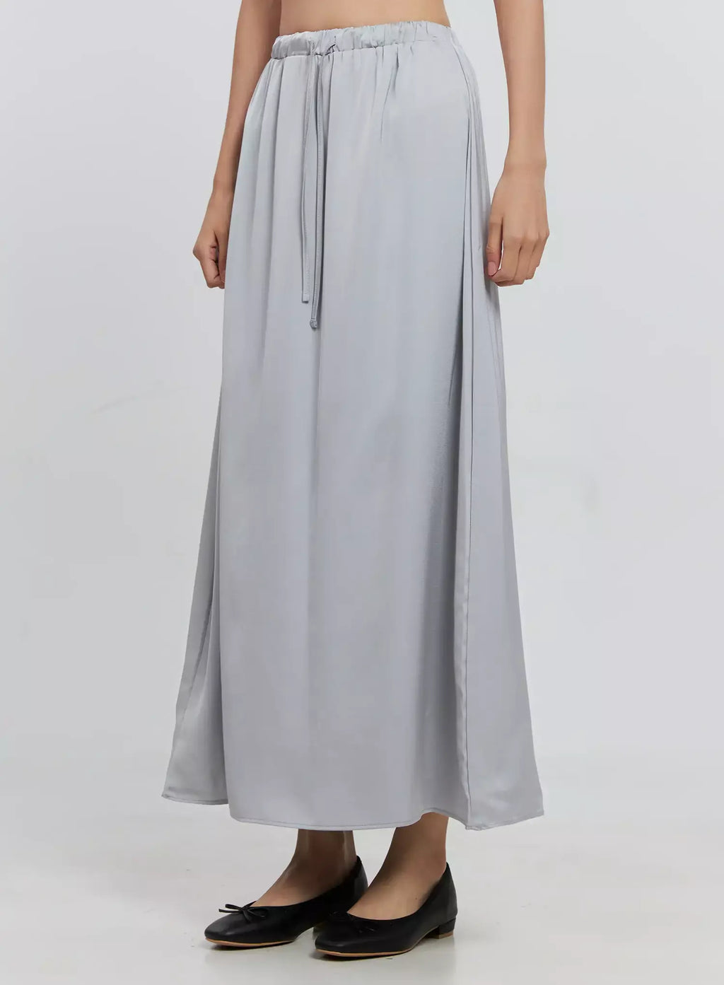 Elegant Satin Maxi Skirt IS516