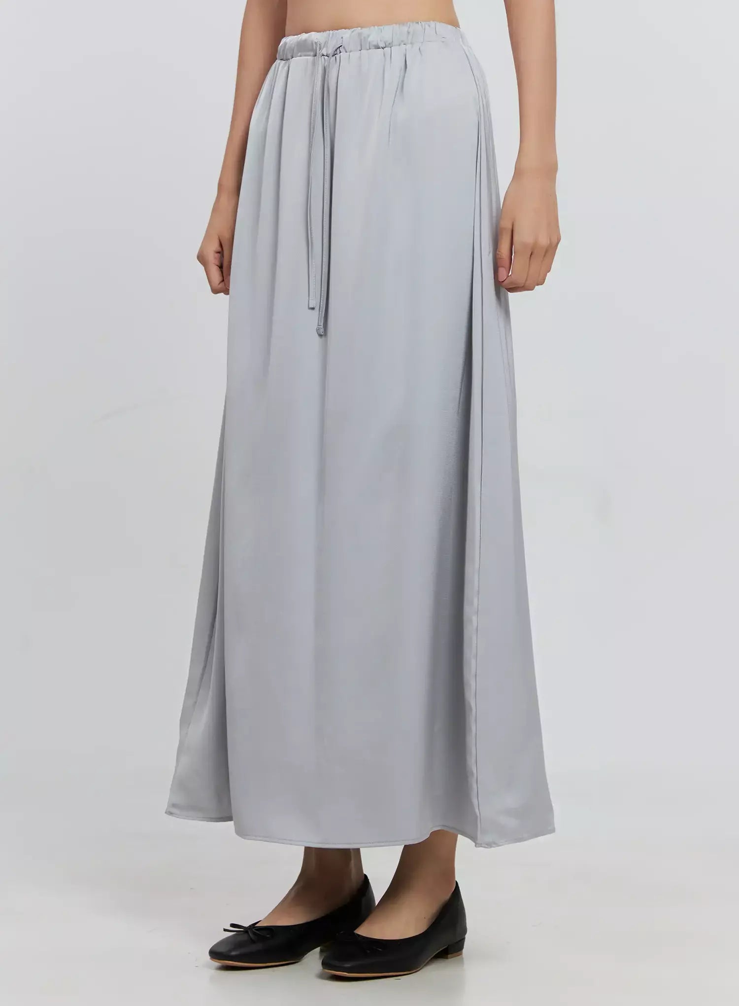 Elegant Satin Maxi Skirt IS516