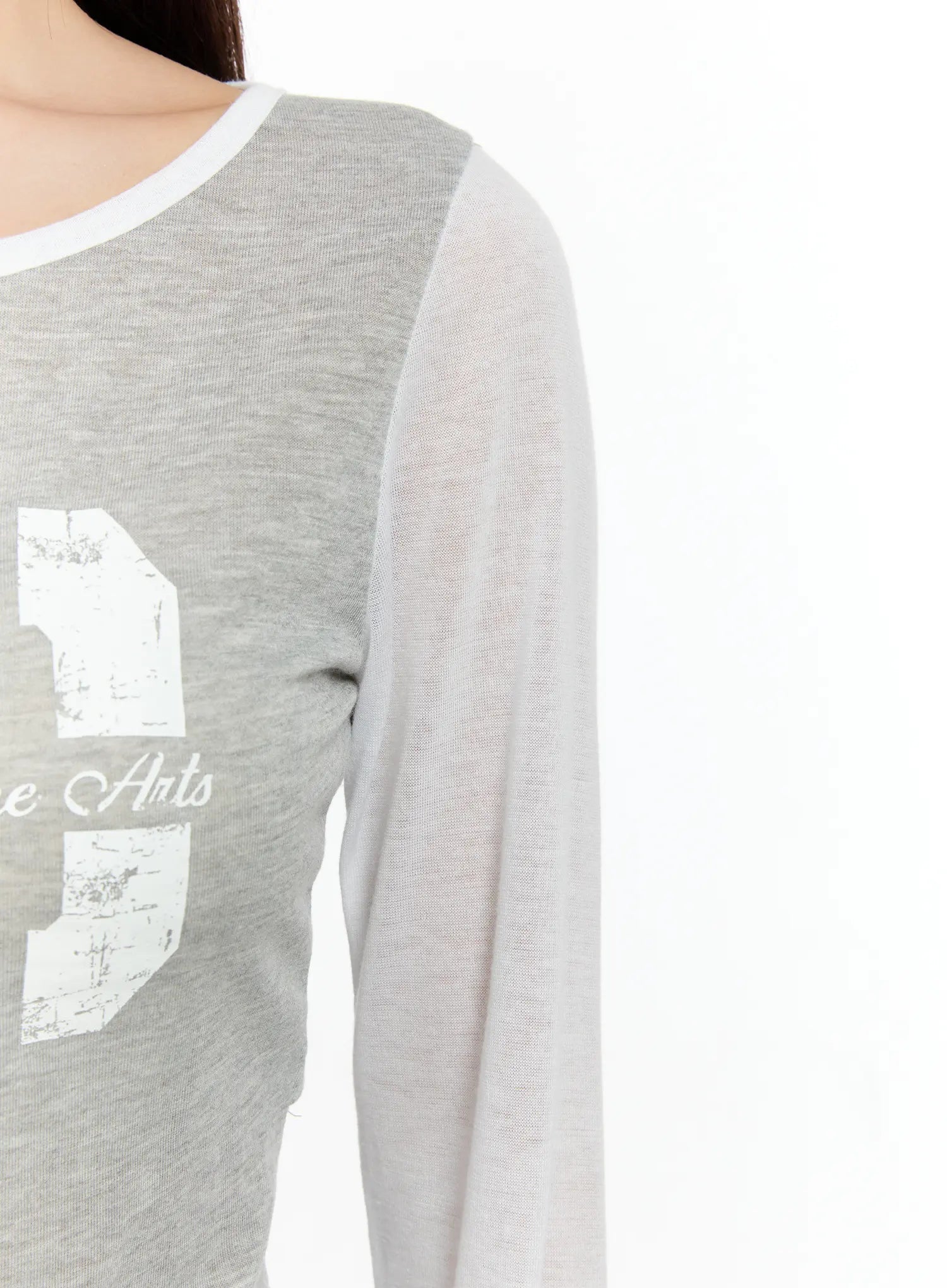 Two-Tone Long-Sleeve Top CL531