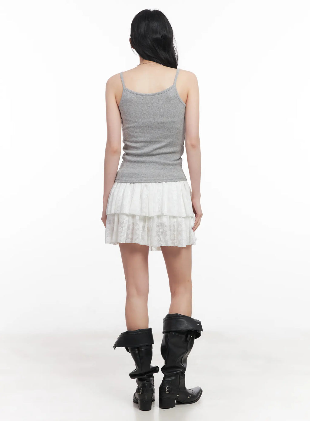 Lace Ruffle Mini Skirt CU510