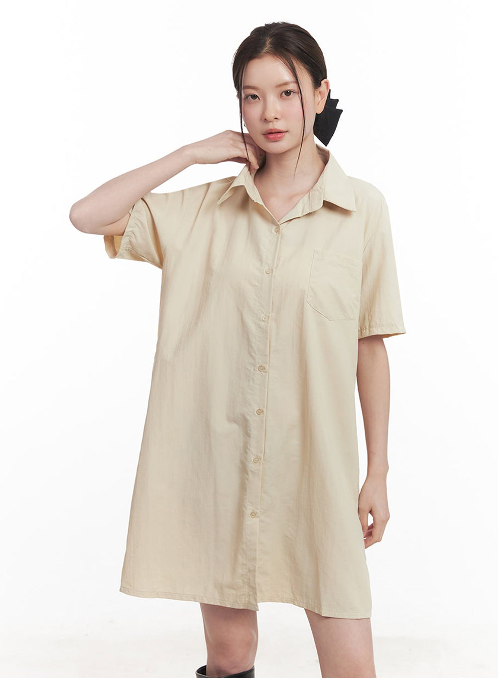 Collared Shirt Mini Dress IY508