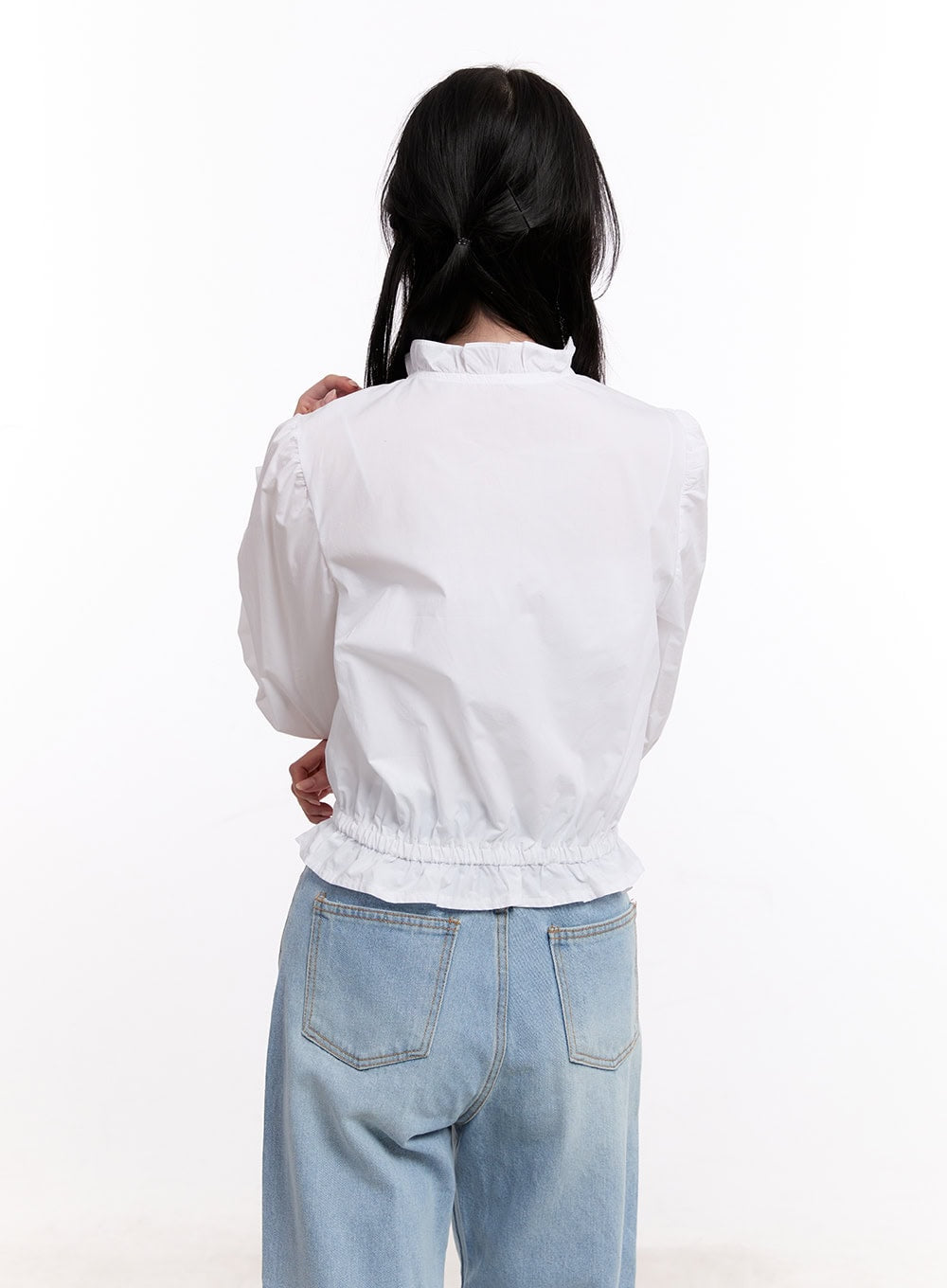 Ribbon Frill Long Sleeve Blouse CM526