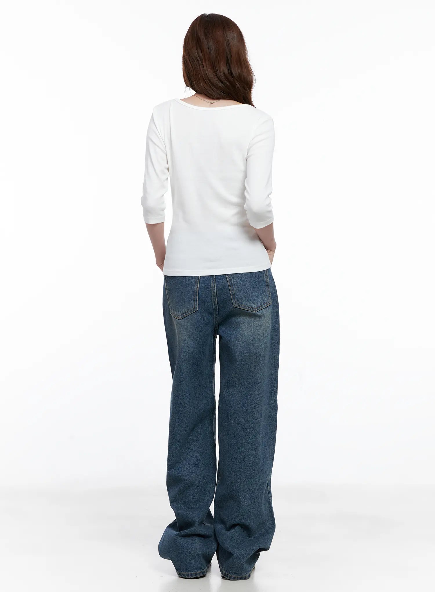 Casual Boat Neck 3/4 Sleeve Top CG520