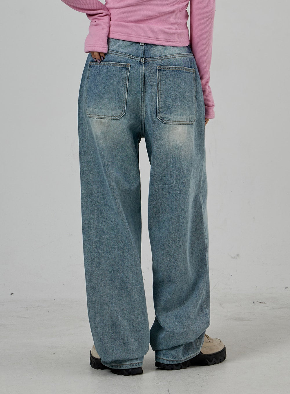 Light Wash Baggy Jeans Unisex CD26