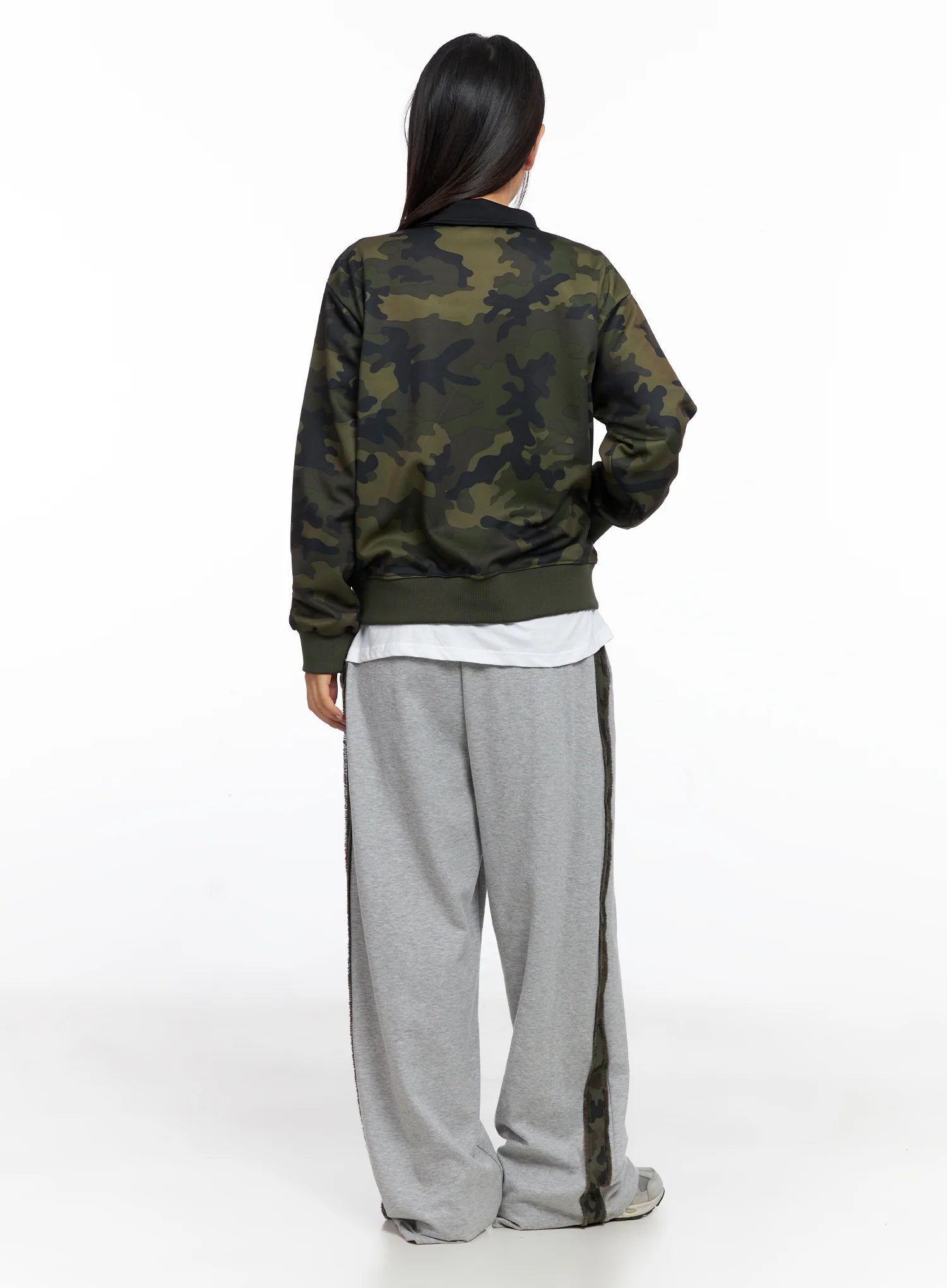 Camo Accent Wide Leg Sweatpants CO514