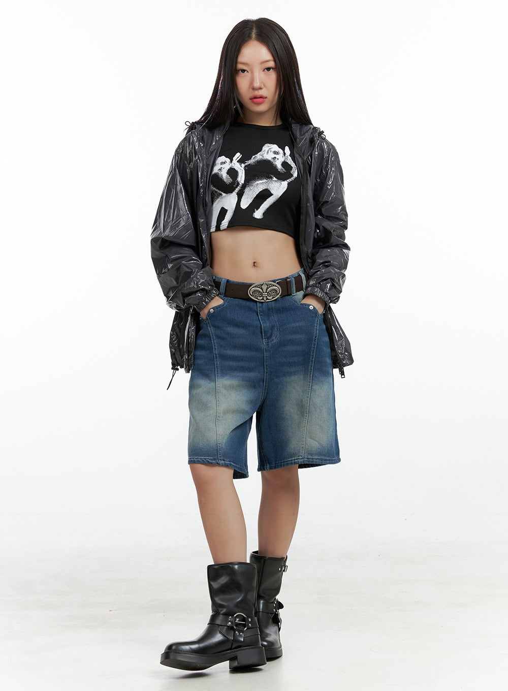 Blue Washed Baggy Jorts OL408