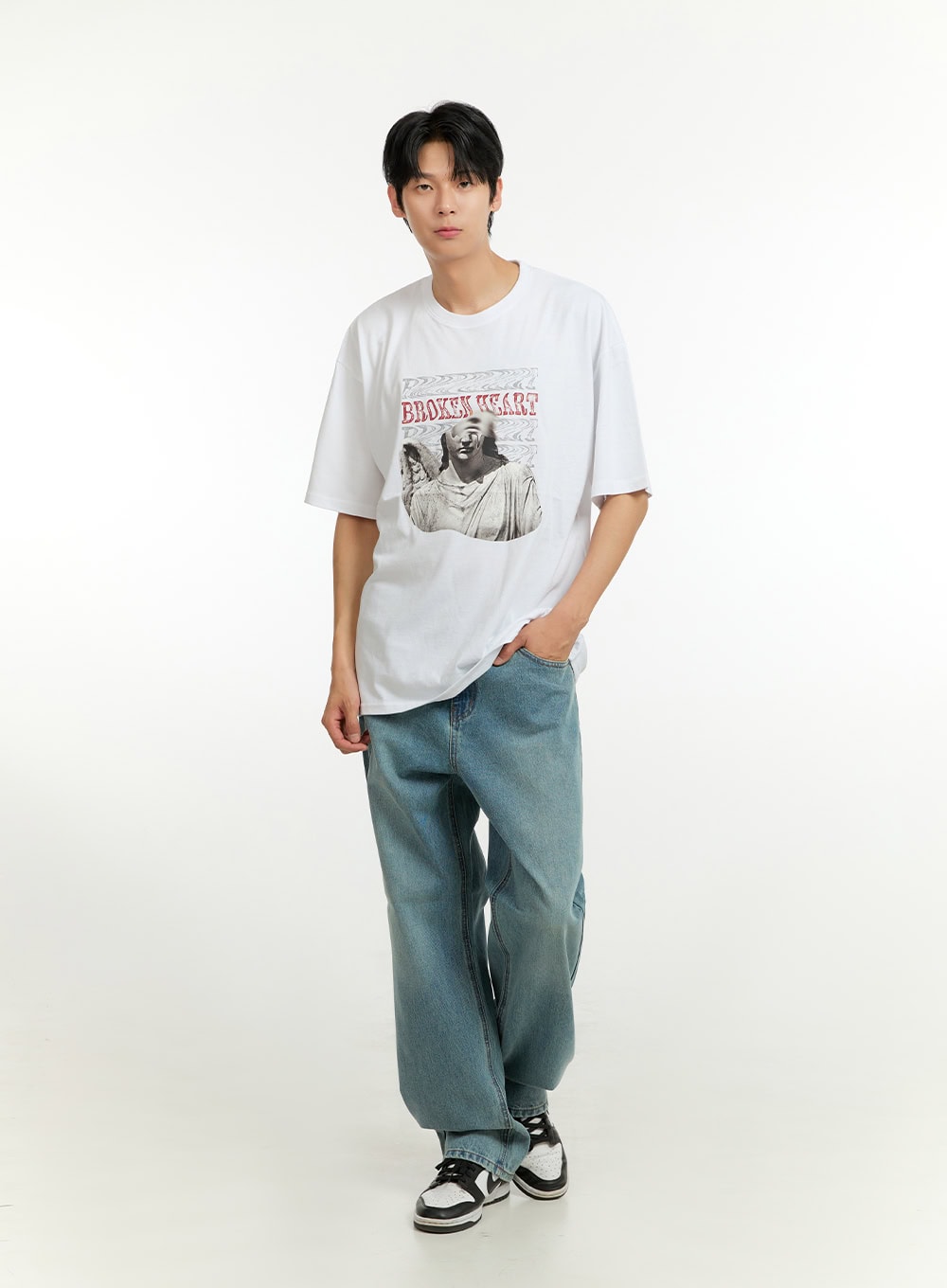 Men's Oversized Graphic Cotton T-Shirt IL412