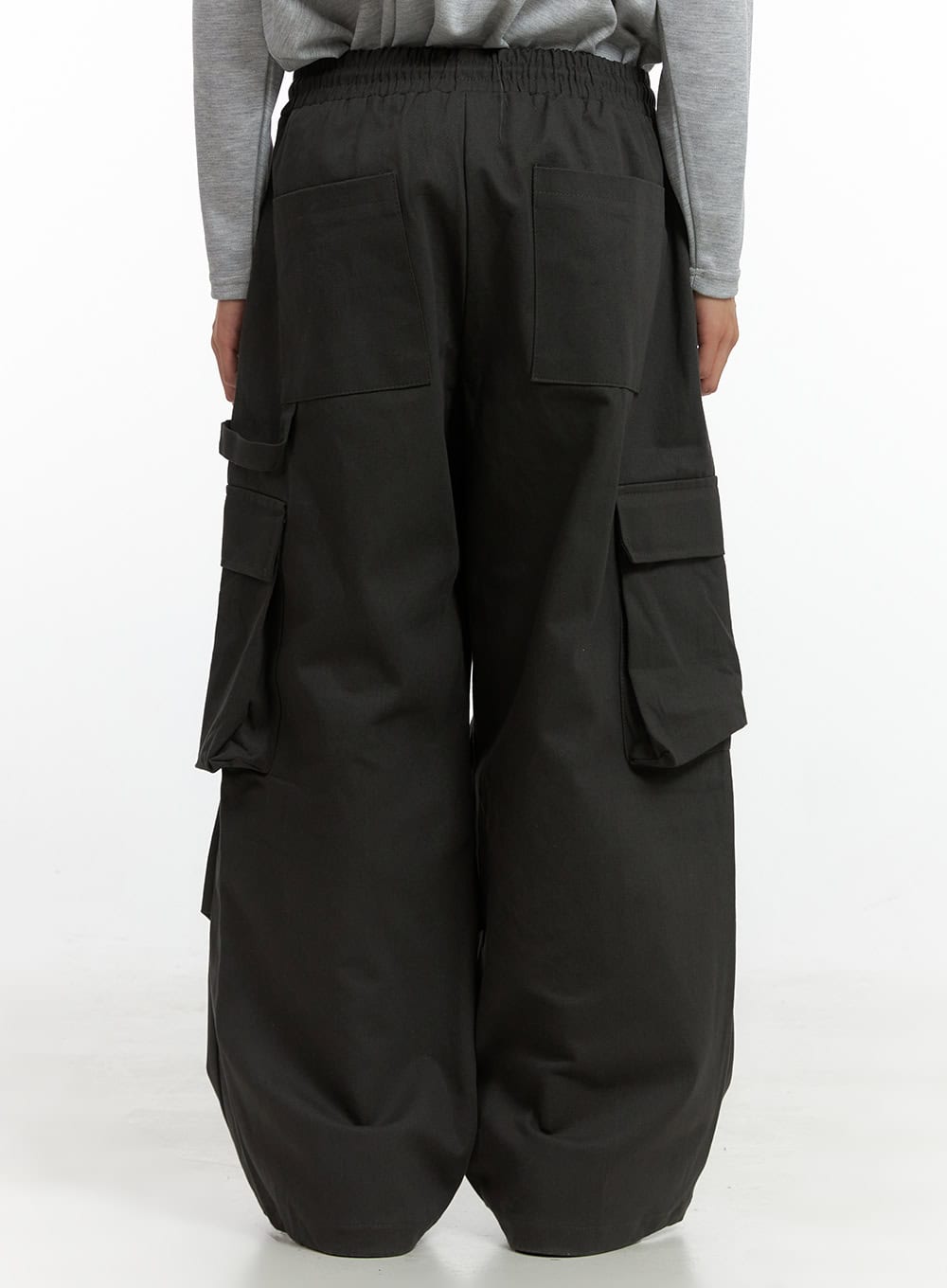 Men's Super Wide Cargo Pants (Dark Gray) IO417