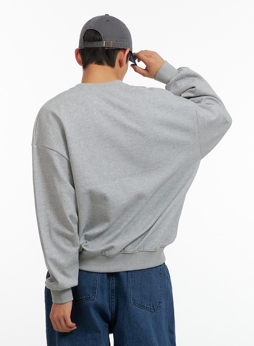 Men's Graphic Lettering Crewneck Sweatshirt (Gray) IU414