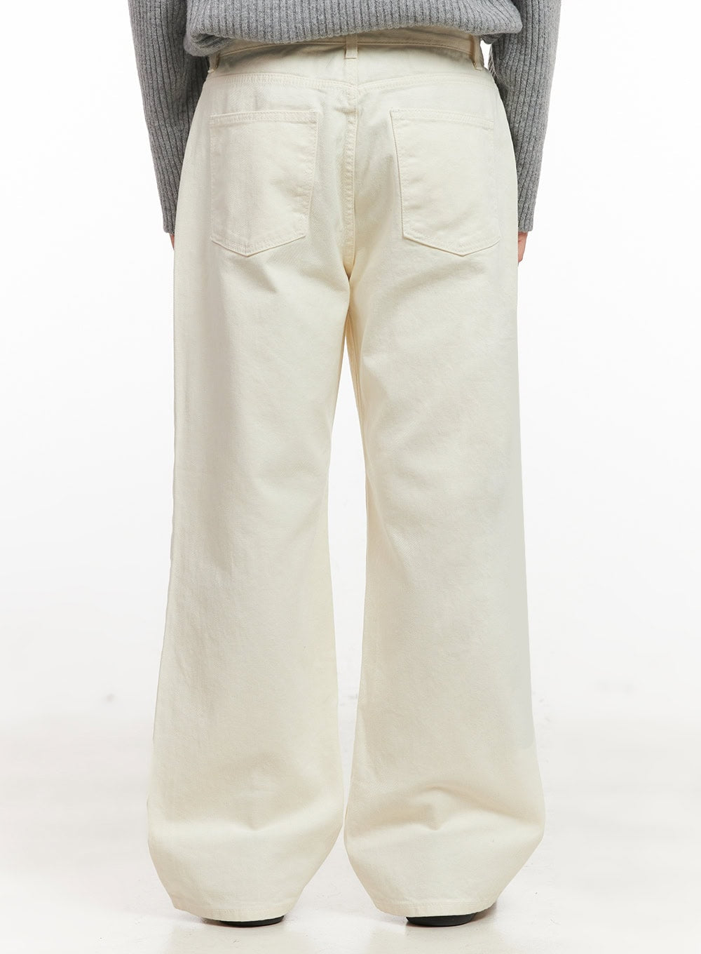 Men's Cotton Wide-Fit Trousers (Light beige) IJ517