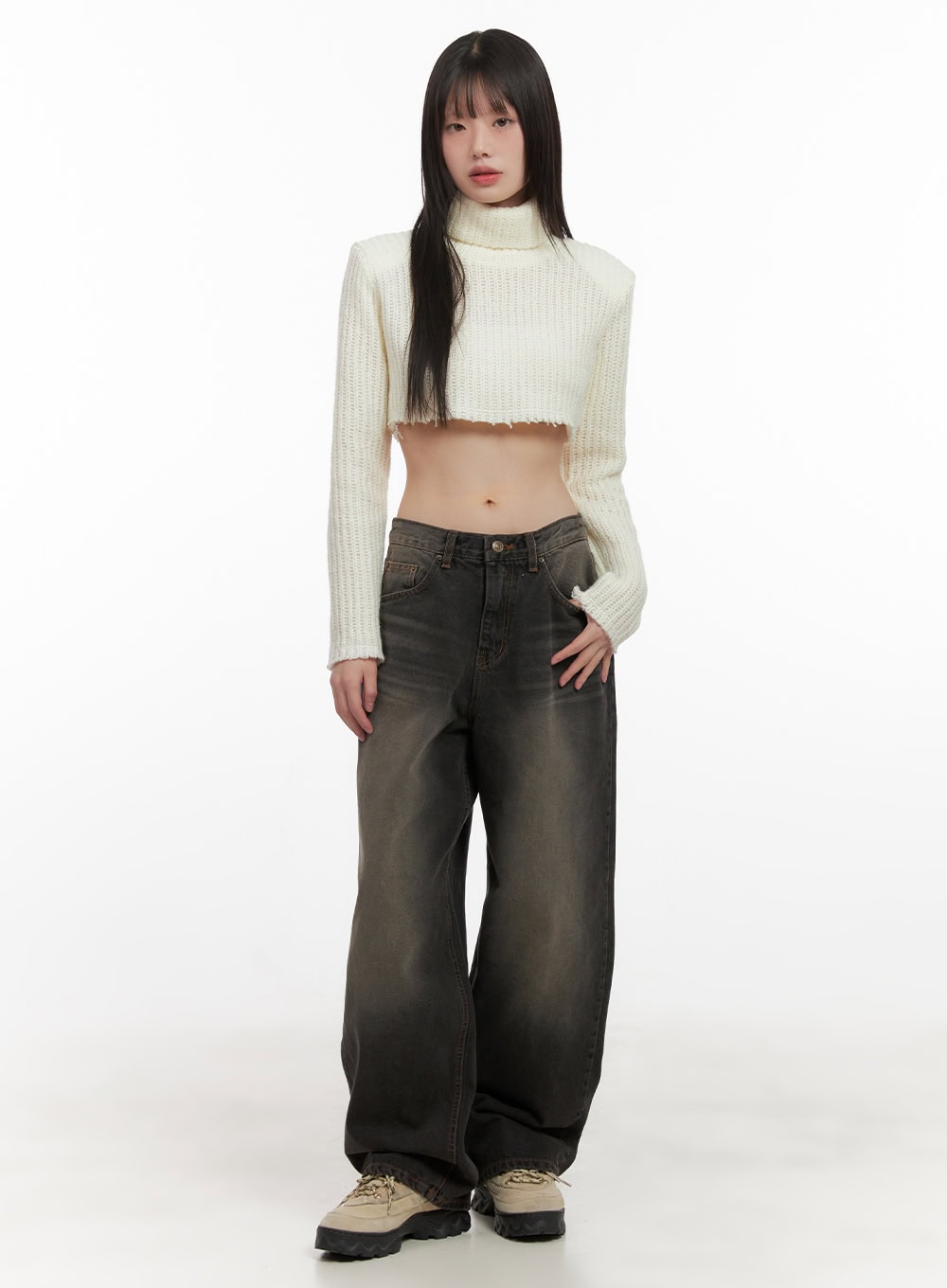 Celina Washed Baggy Wide-Leg Jeans CD426