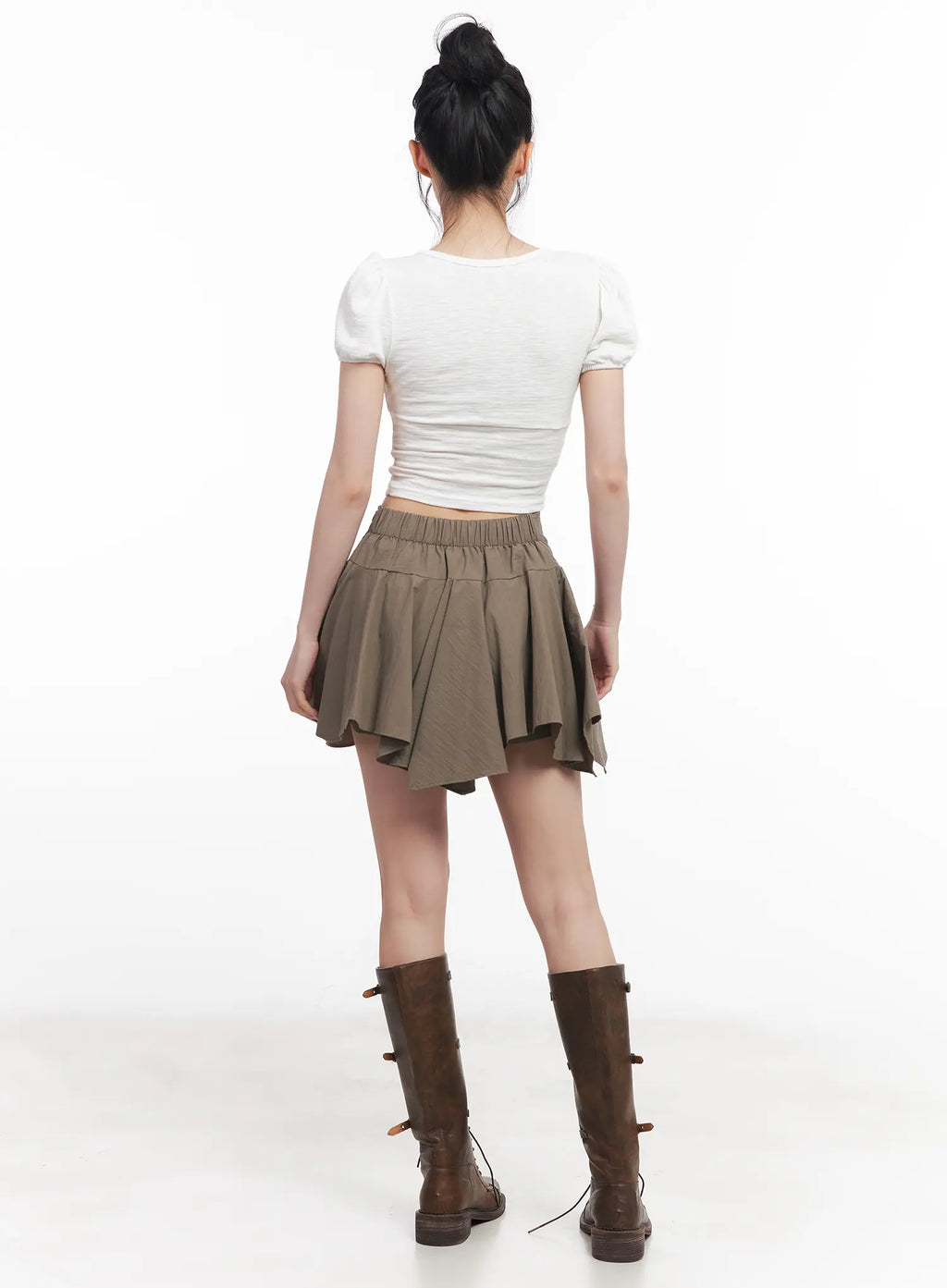 Asymmetric Ruffle Mini Skirt CU510