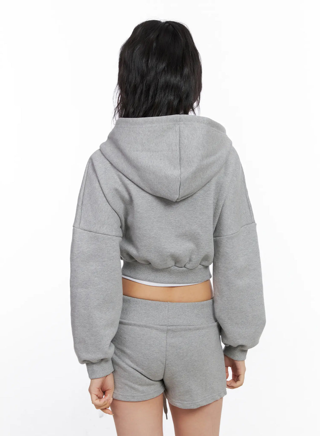 Basic Cropped Zip Hoodie CO507