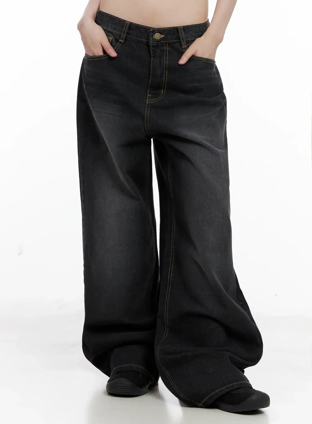 IU Vintage Black Baggy Jeans IL528