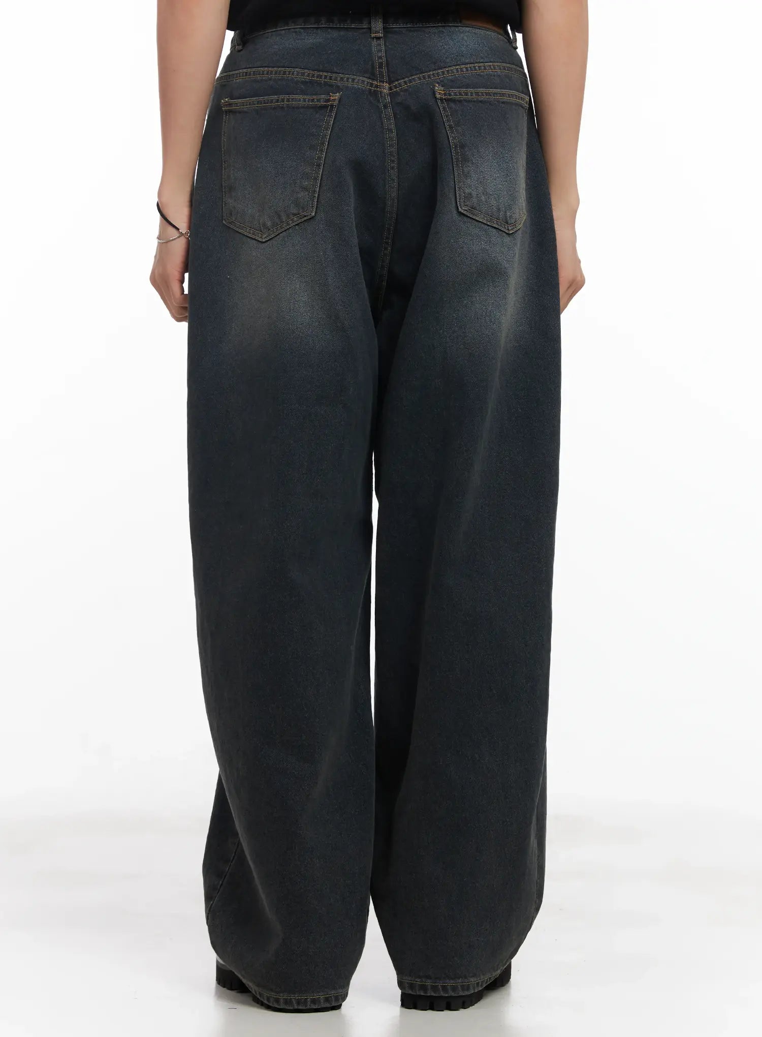 Men's Washed Baggy Jeans IU519