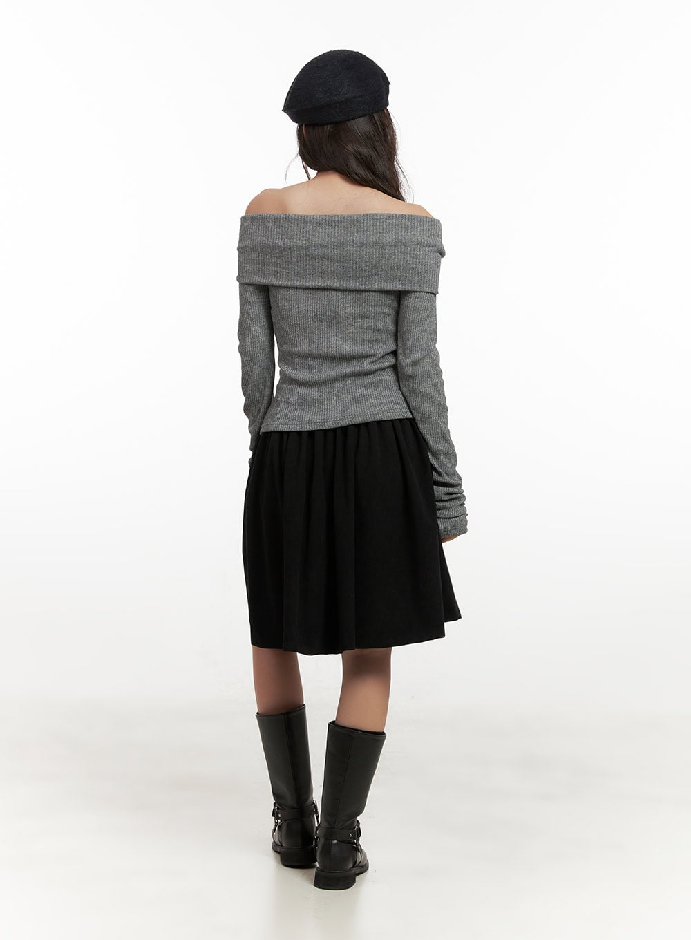 Coruduroy Flared Midi Skirt CN426