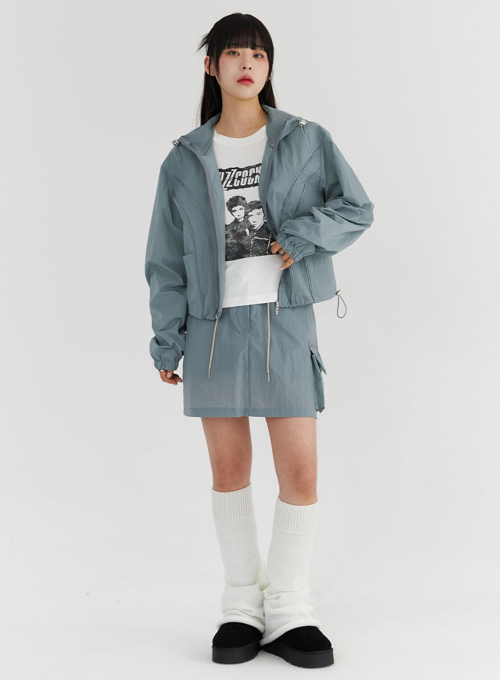 Nylon Long Sleeve Hooded Jacket CS327