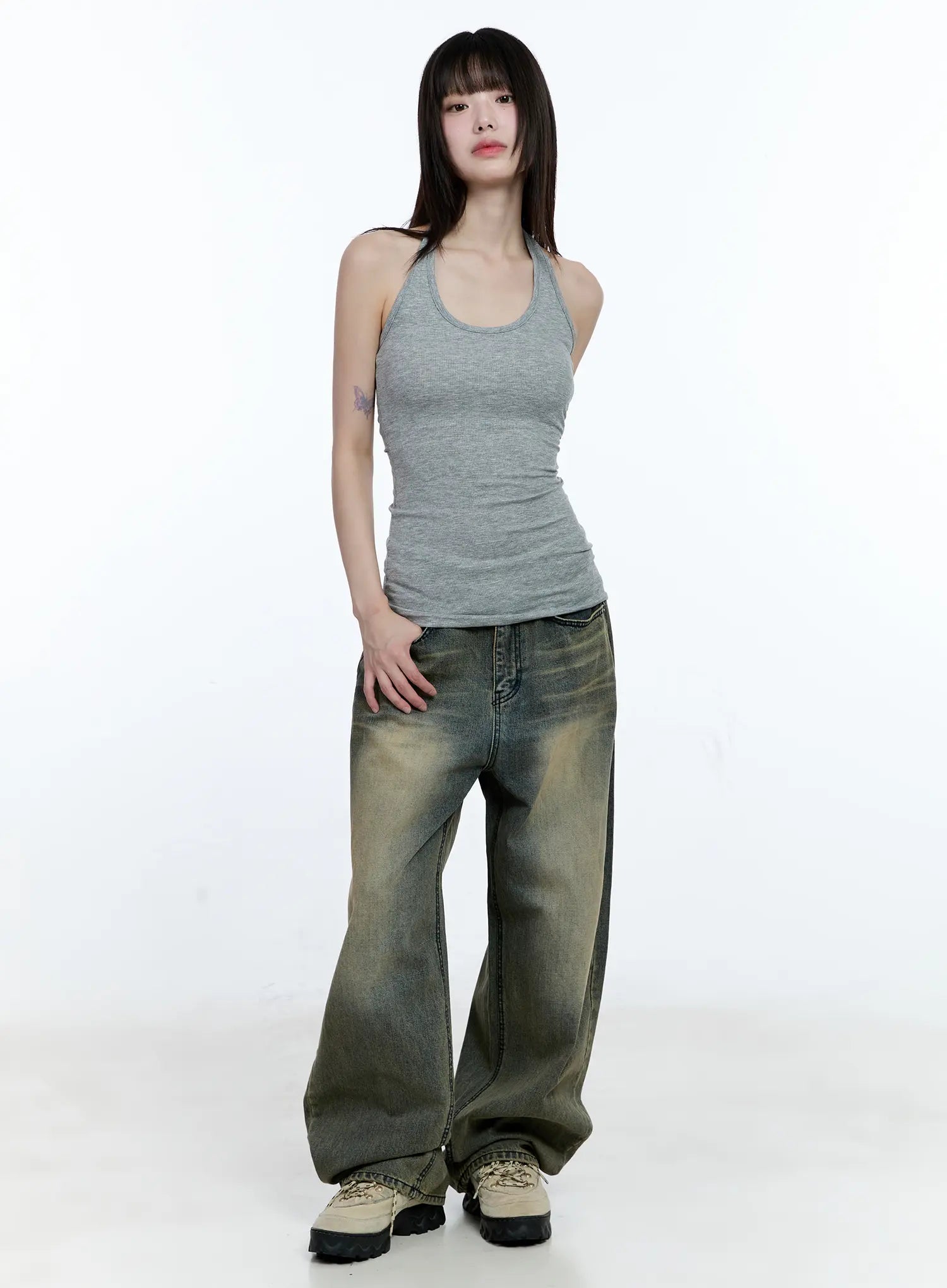Yeonsoo Vintage-Wash Wide-Leg Jeans CG507