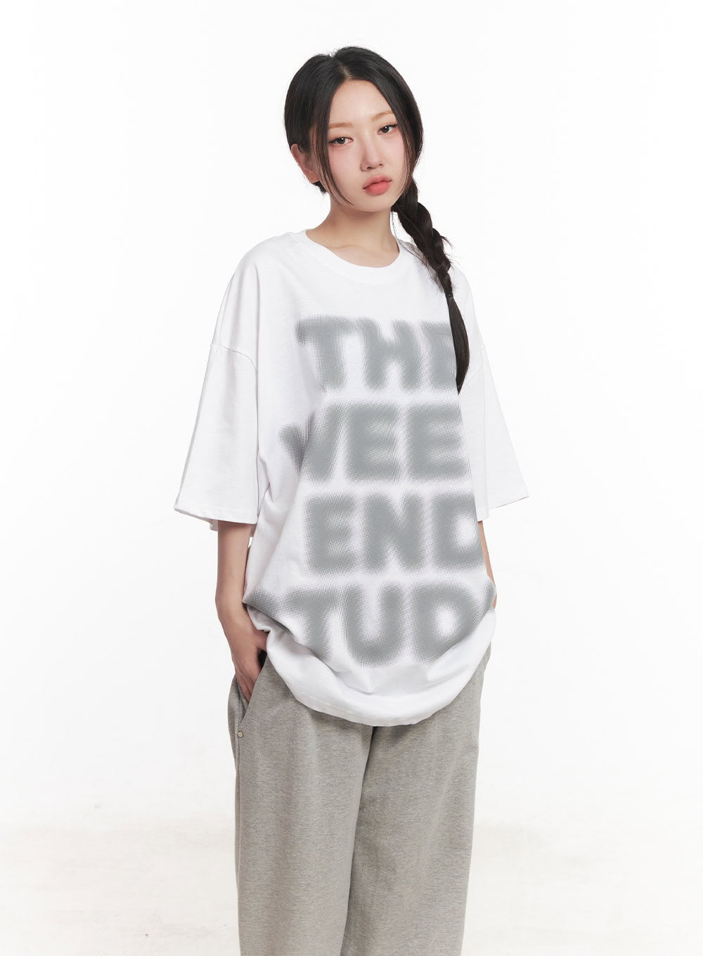 Blur Graphic Oversize T-Shirt CA529