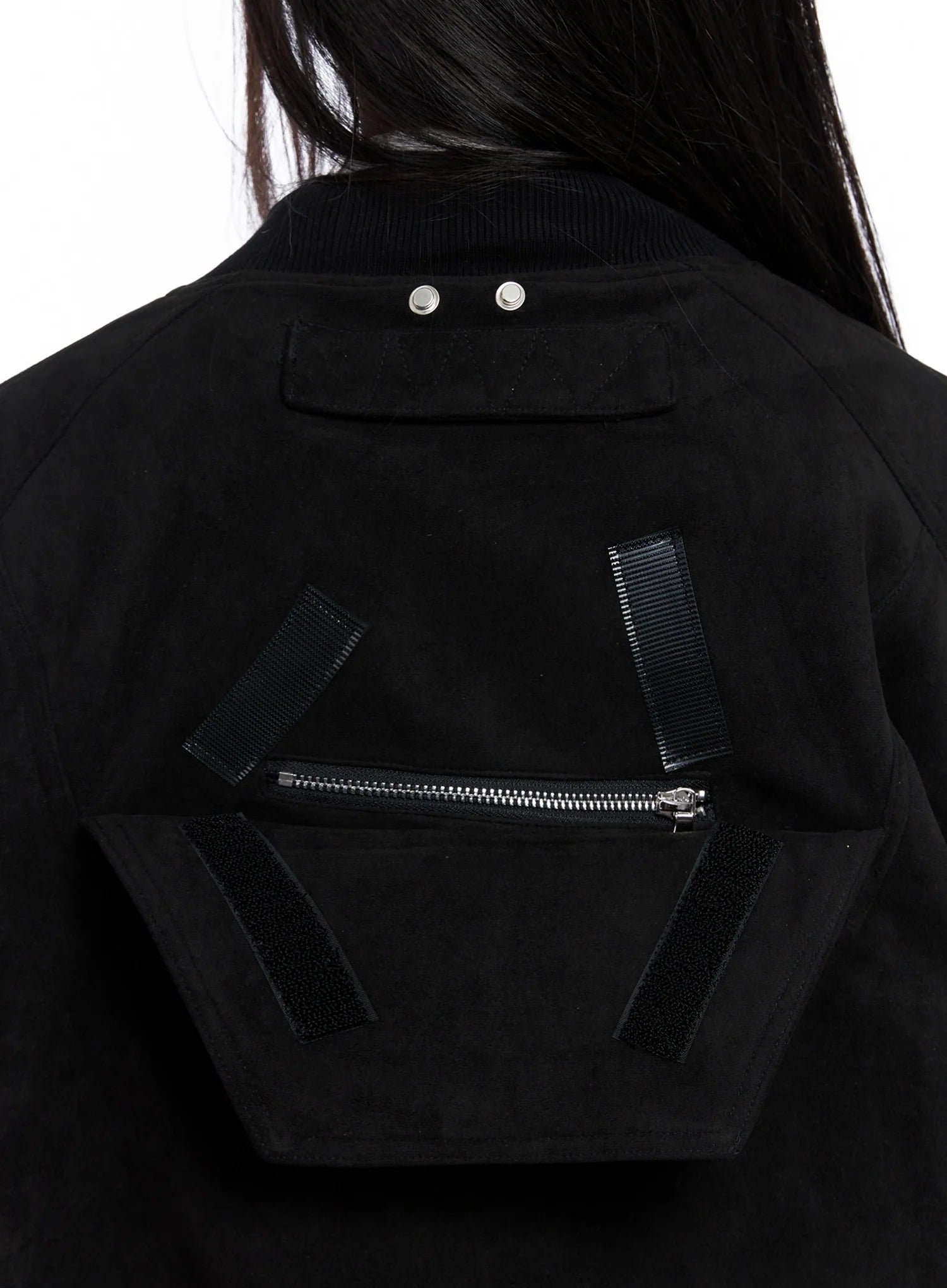 Black Zip-Up Bomber Jacket IS525
