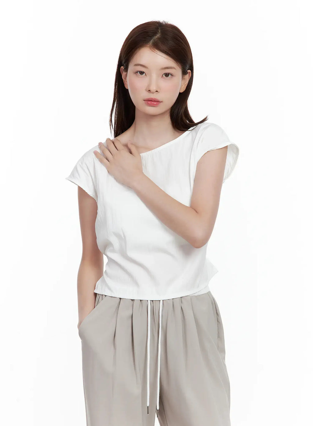 Wide-Neck Open-Back Top CL502