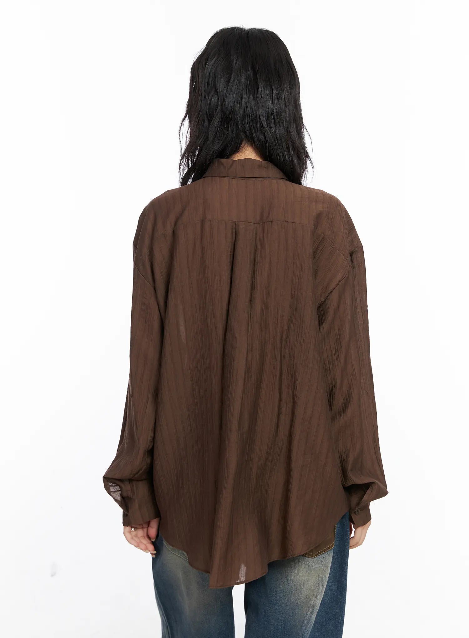 Oversized Floral Frill Chiffon Blouse CO507