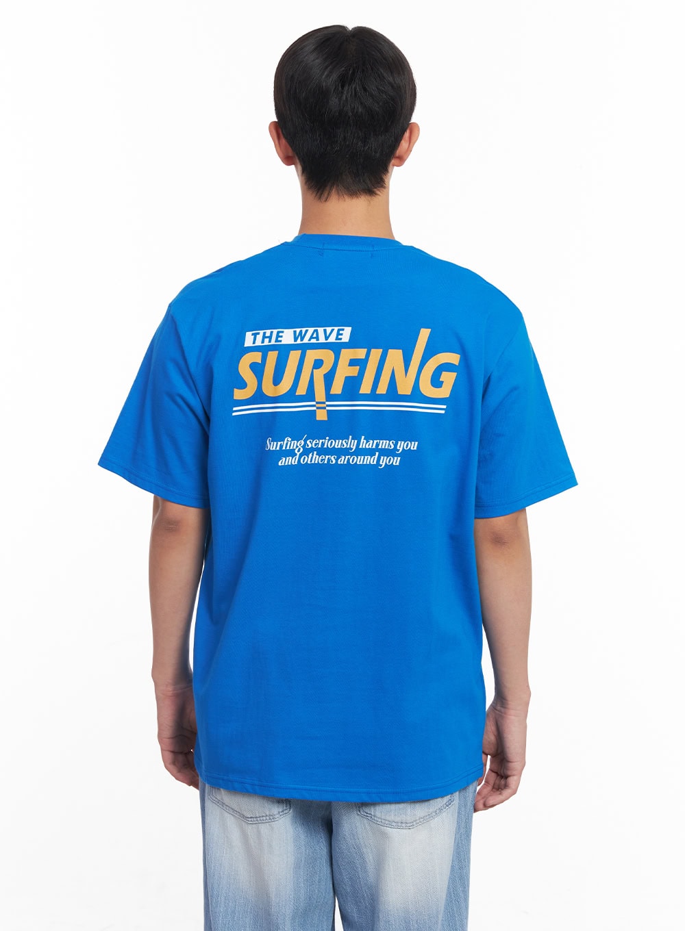 Men's Loose-Fit Wave Graphic T-Shirt IY522