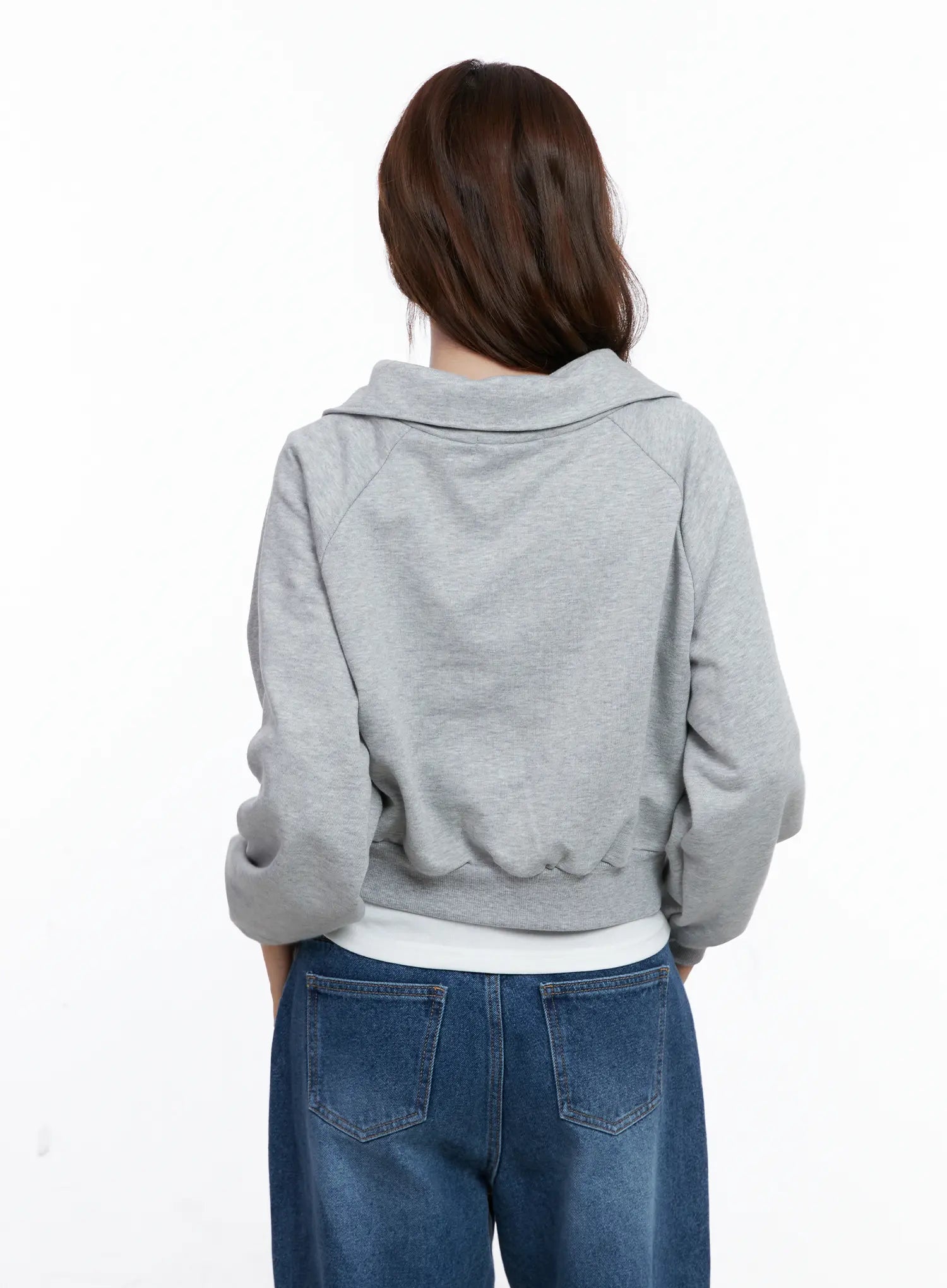 Collar Solid Half-Zip Sweatshirt CG520