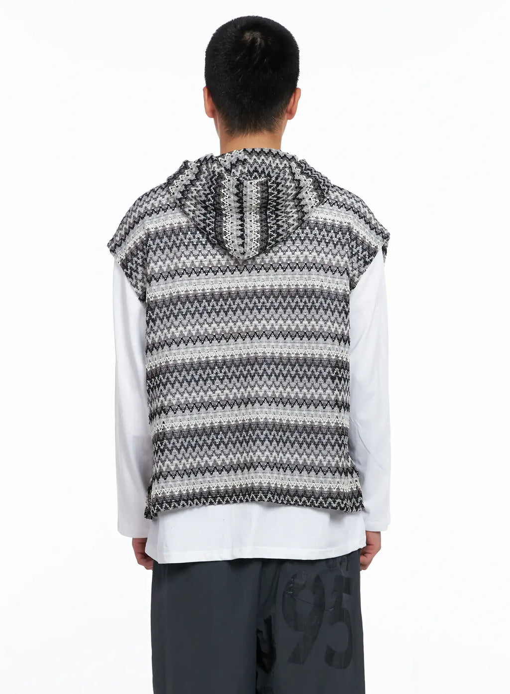 Men's Crochet Hoodie Vest IG529