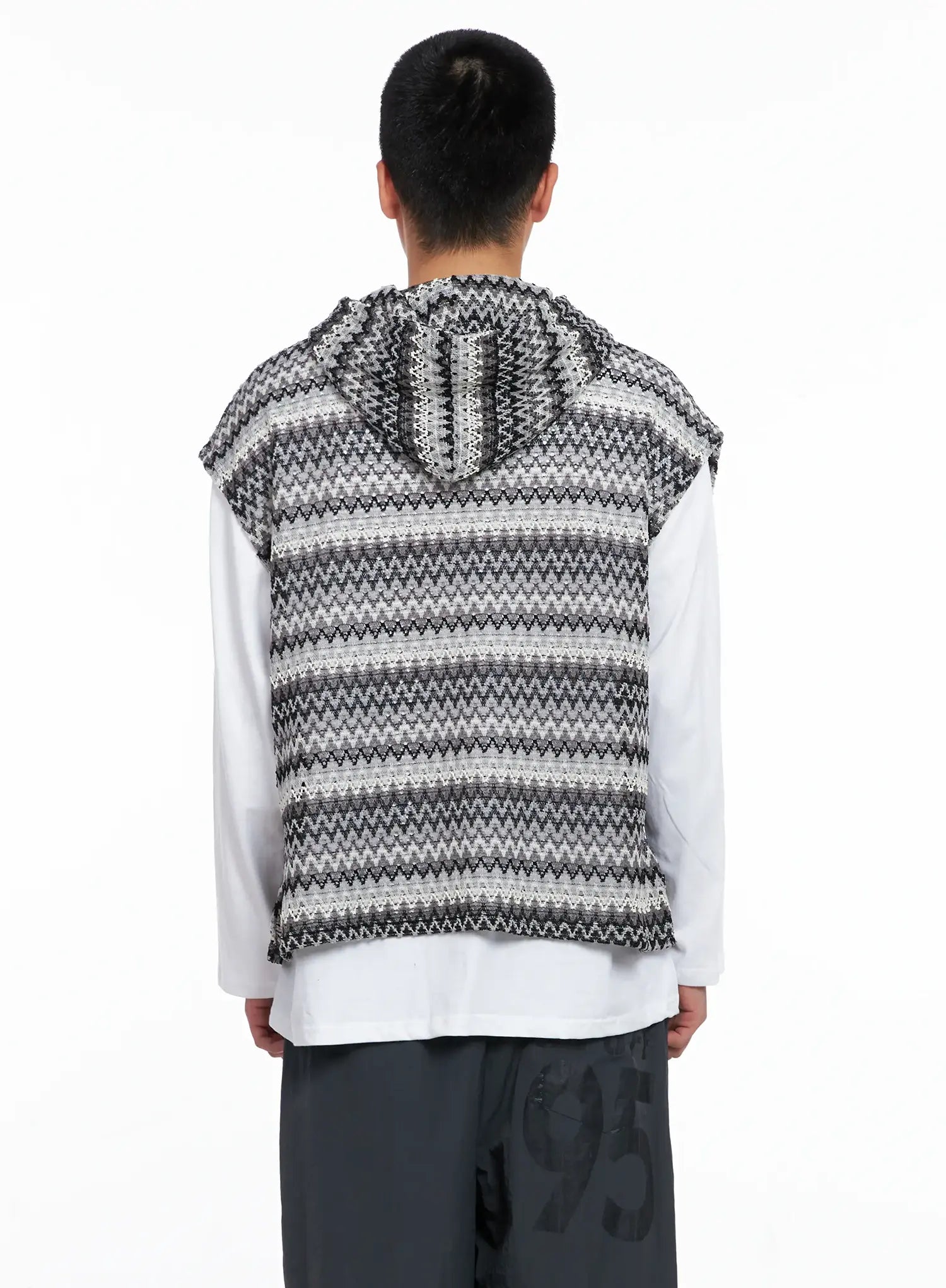 Men's Crochet Hoodie Vest IG529