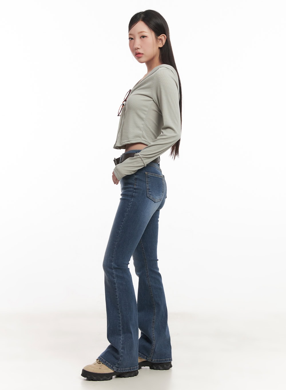 Hooded Layered Crop Cardigan CM531