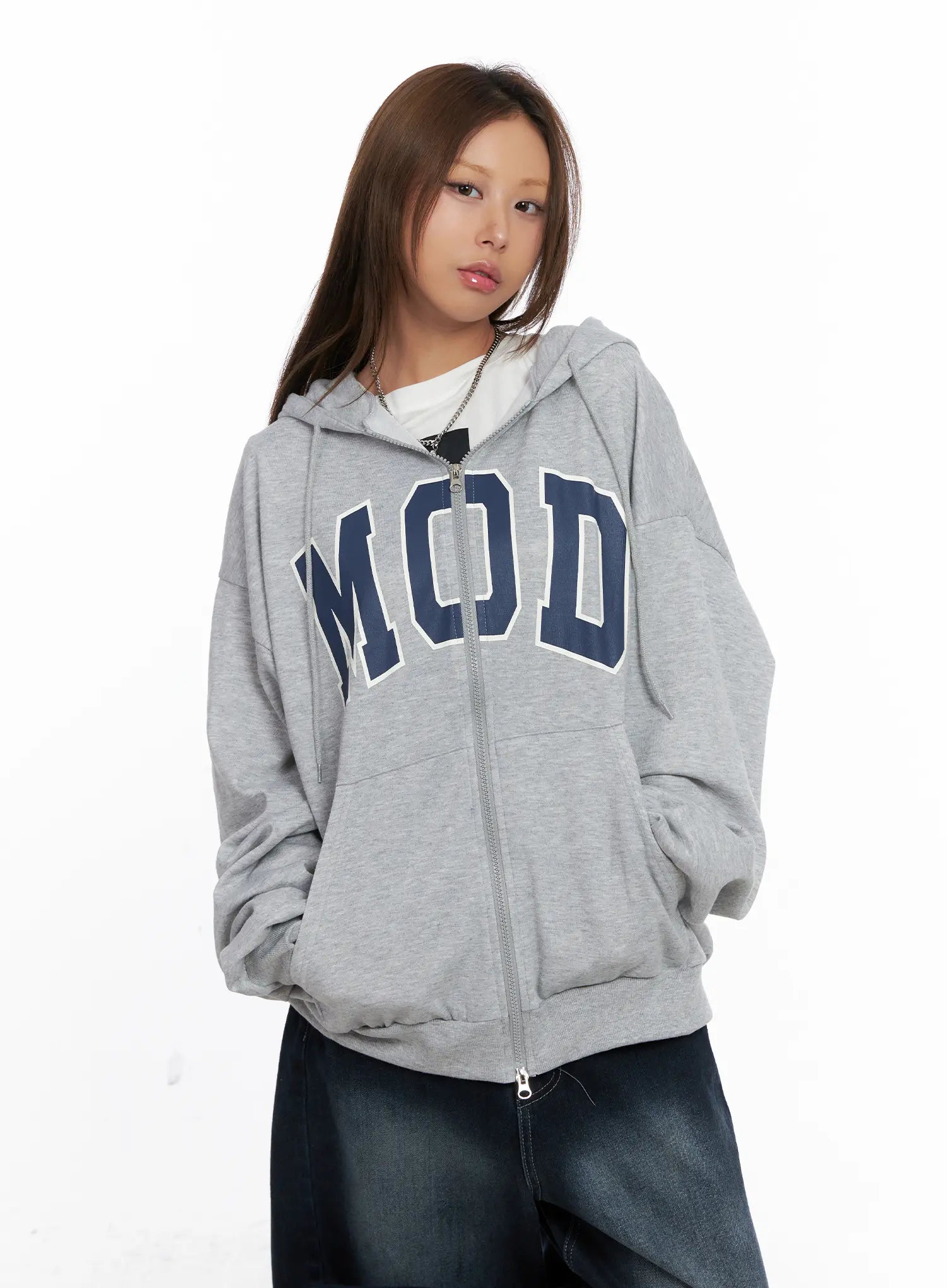 Comfort Fit Graphic Hoodie Zip-Up CS522