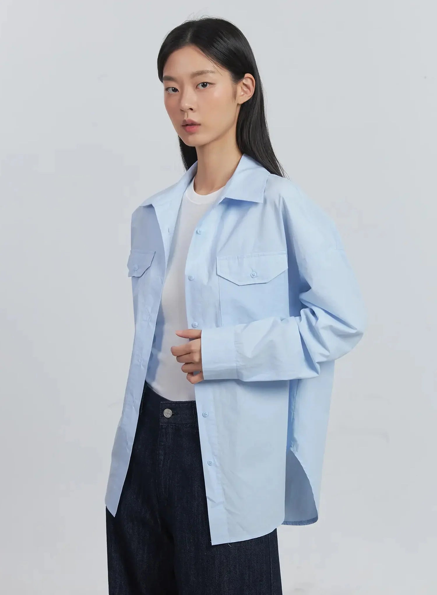 Collared Button-Up Shirt IU512