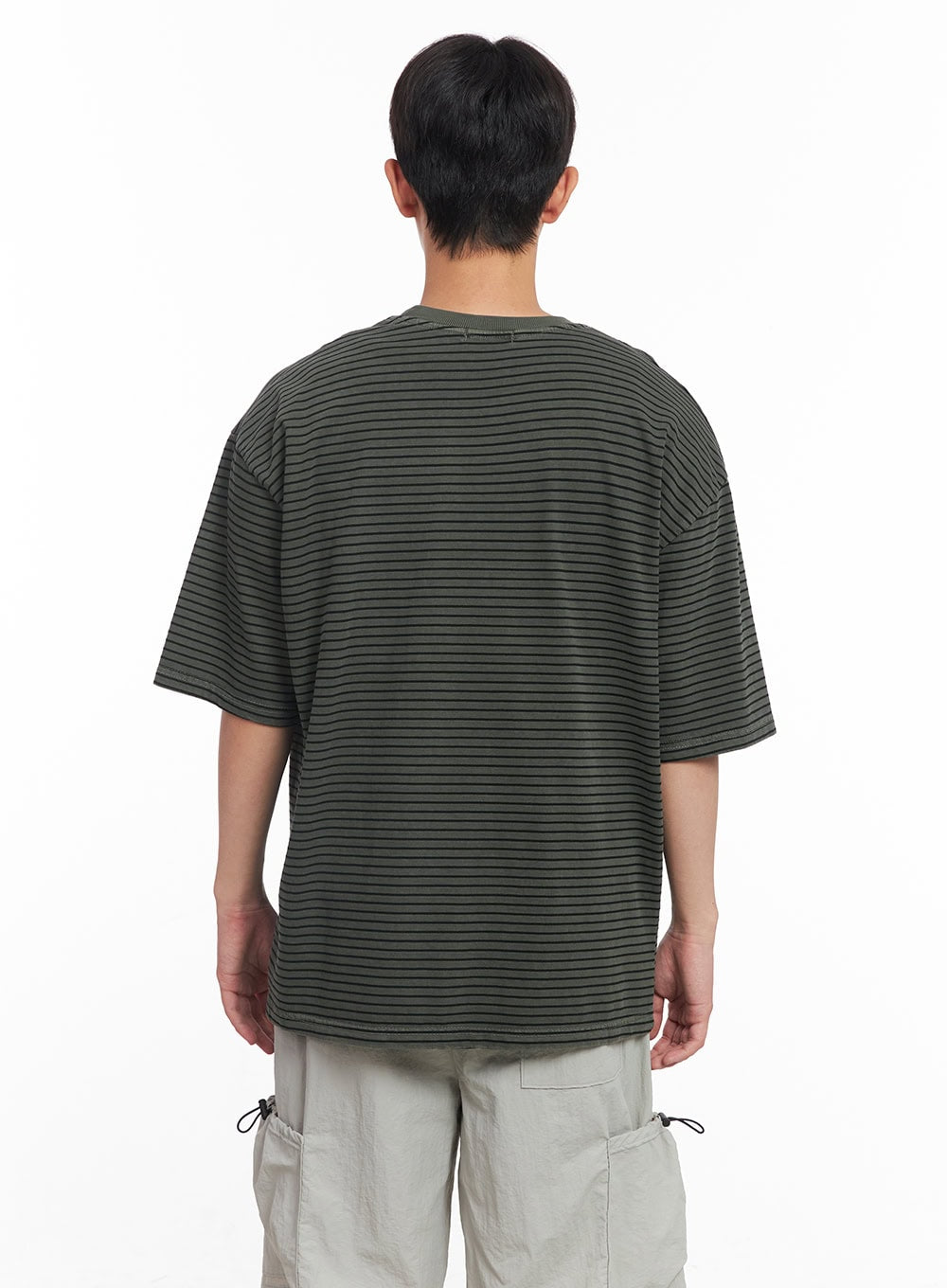 Men's Cotton Striped Round-Neck T-Shirt IY522