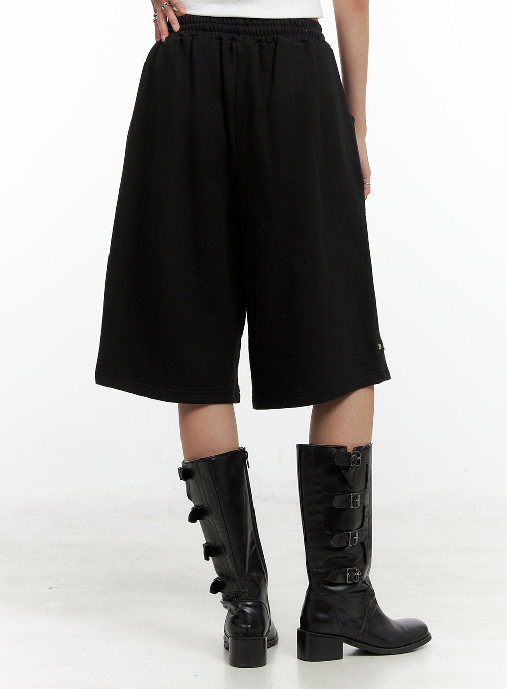 Studded Cotton Sweat Shorts CL405