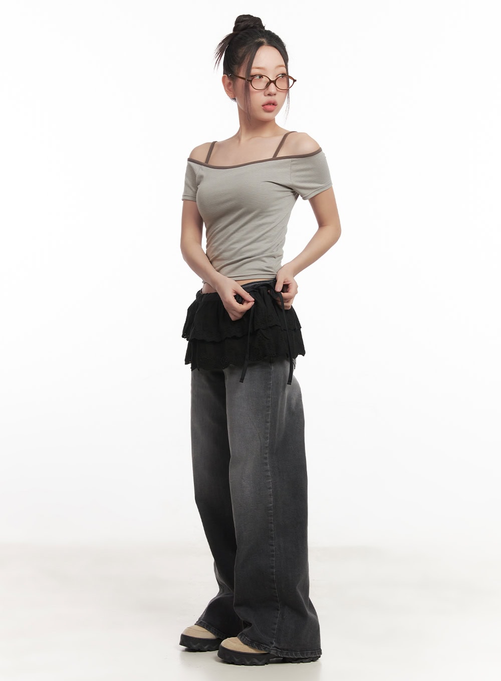 Slim-Fit Stylish Crop Tee & Cami Set CM528