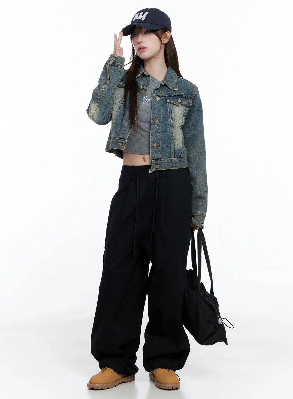 Baggy Cotton Pants with Back Pocket CG529