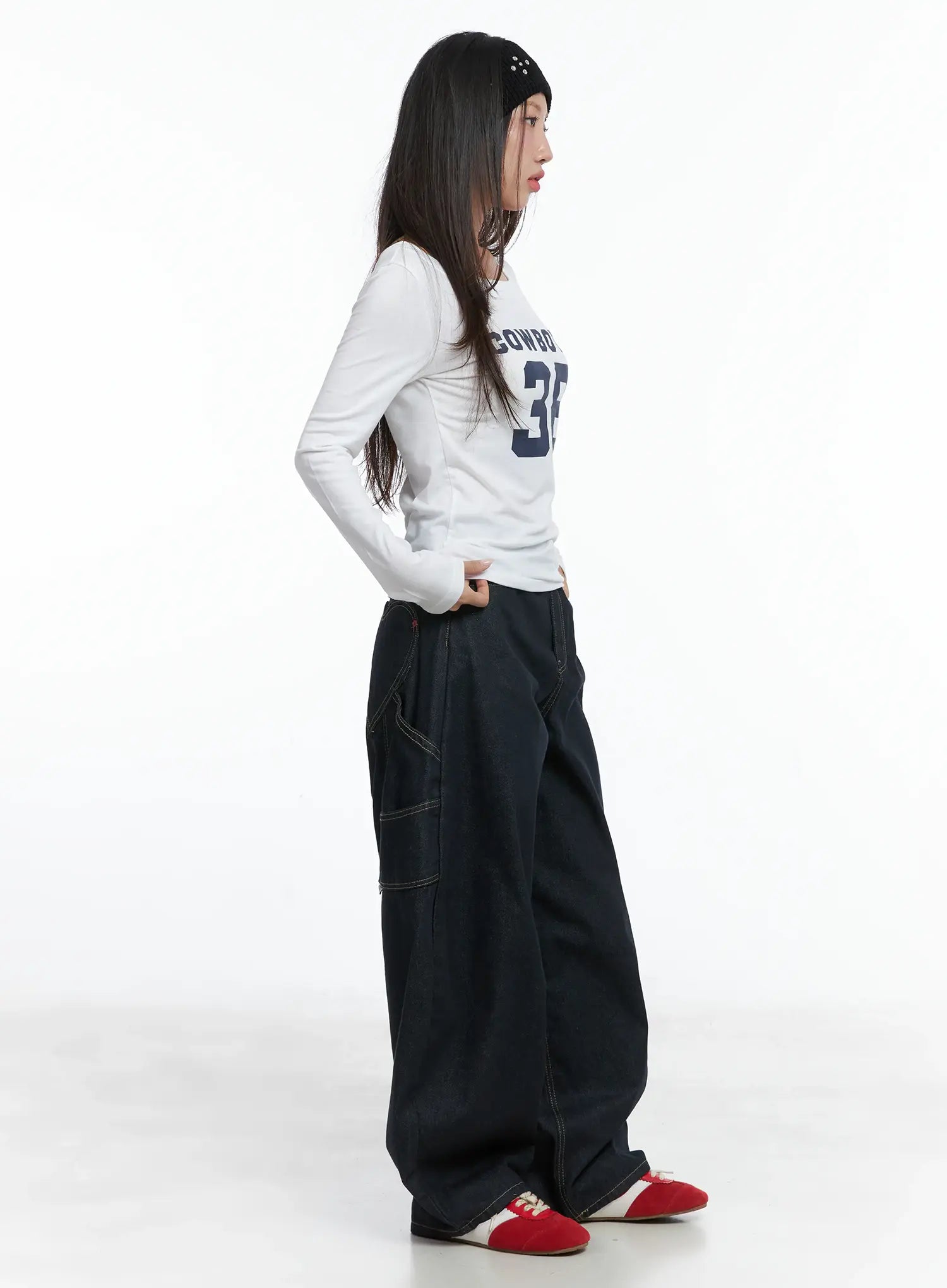 Heart Pocket Balloon Jeans CS503