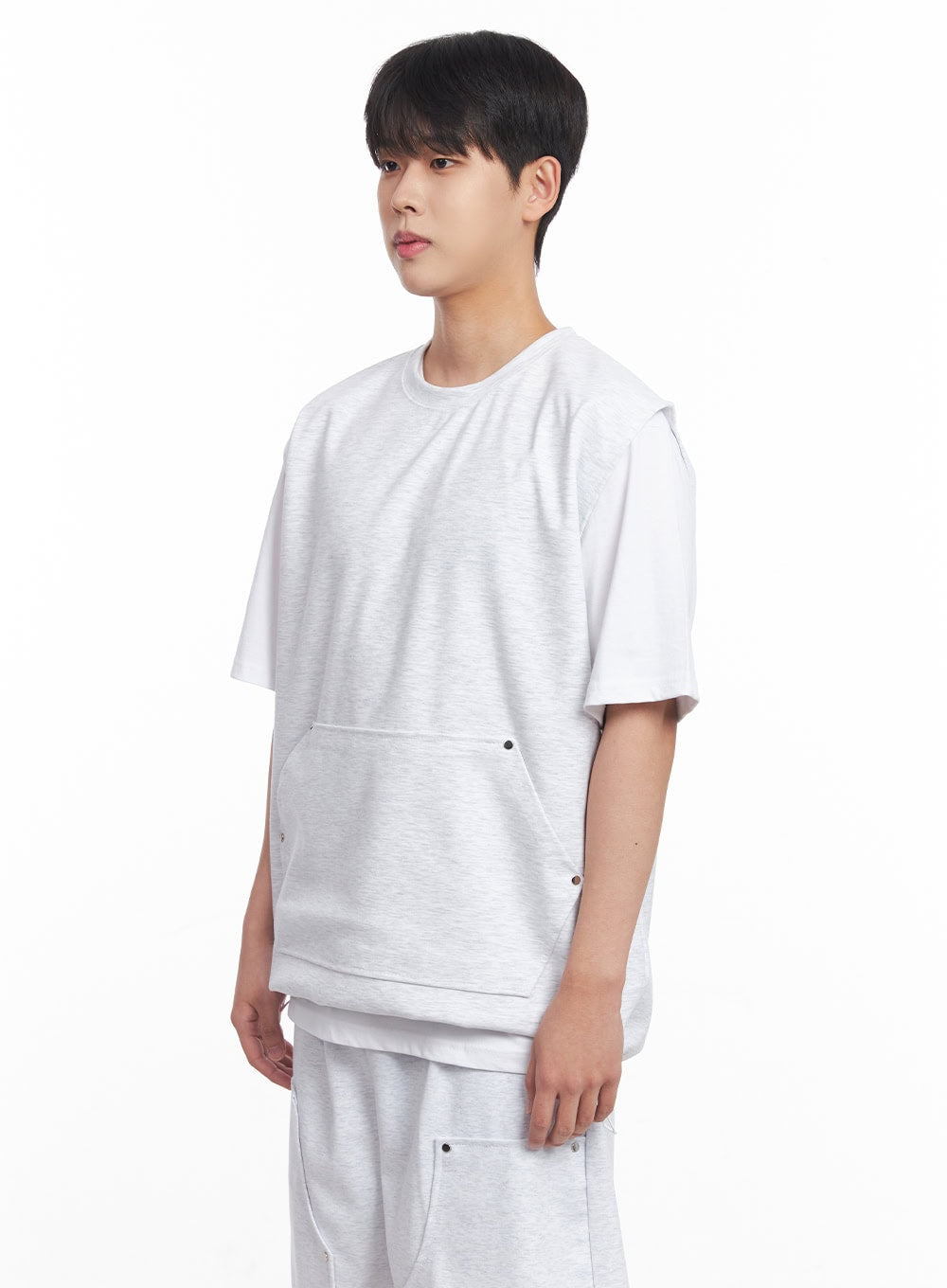 Men's Loose-Fit Cotton Pocketed Vest IY522