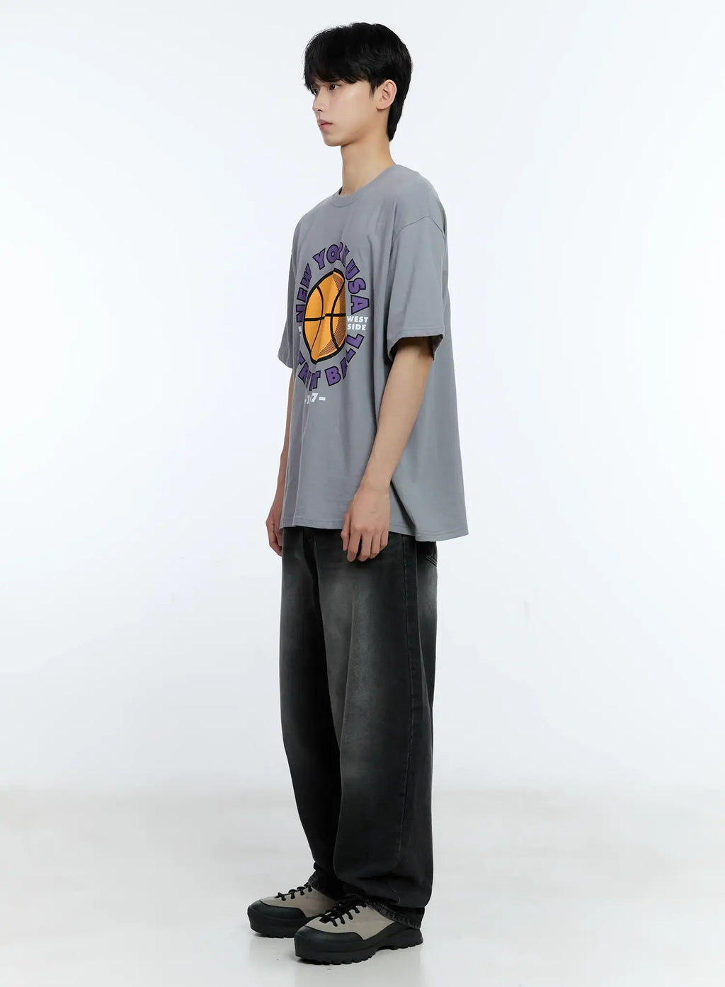 Men's Washed Loose-Fit Jeans IL529