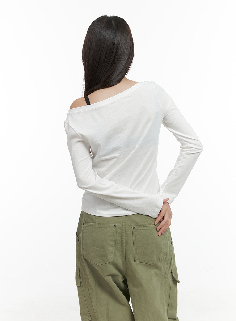 Comfy Lettering Off Shoulder Top CO417