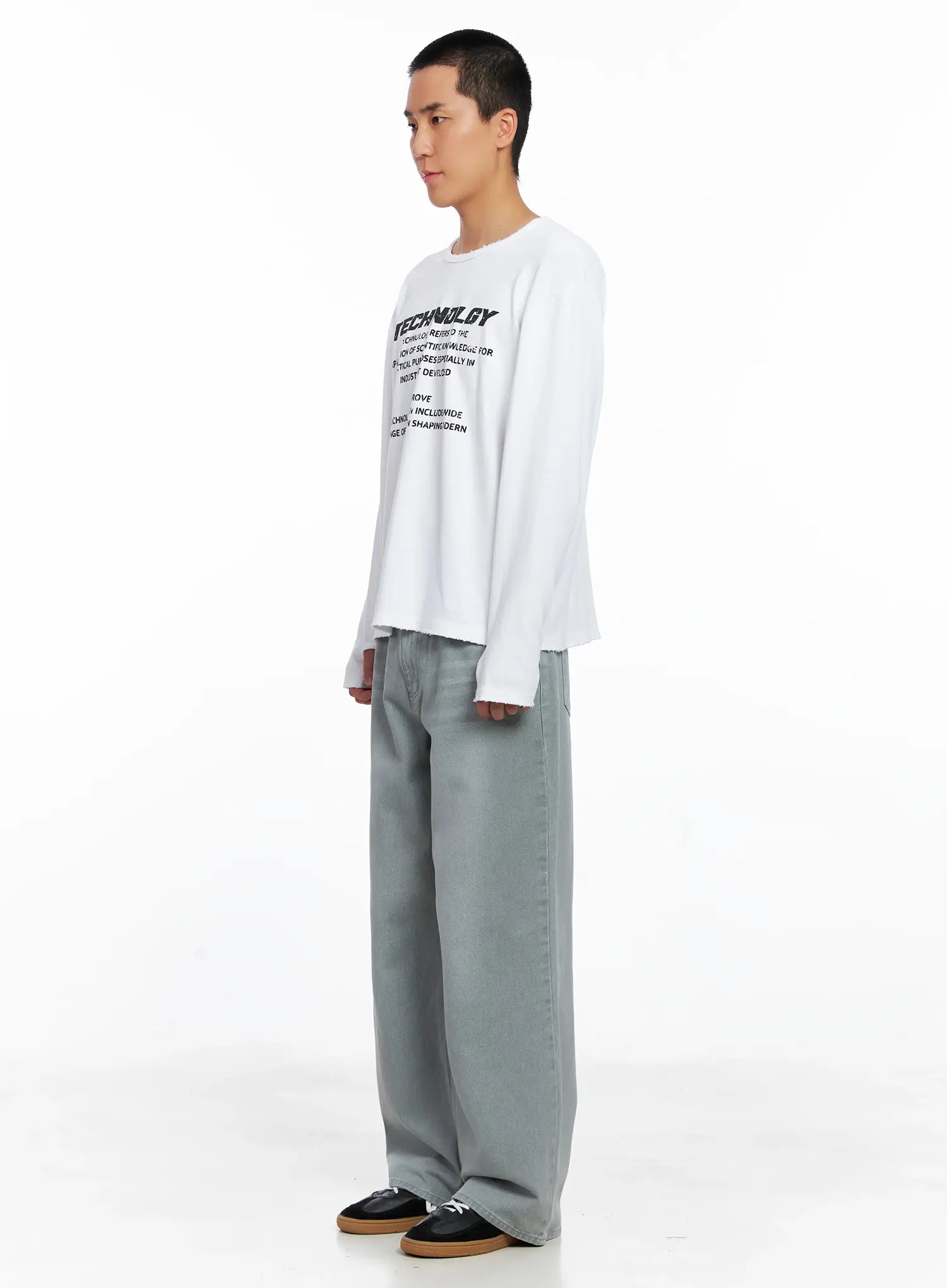 Men's Casual Vintage Washed Wide-Leg Jeans IS509