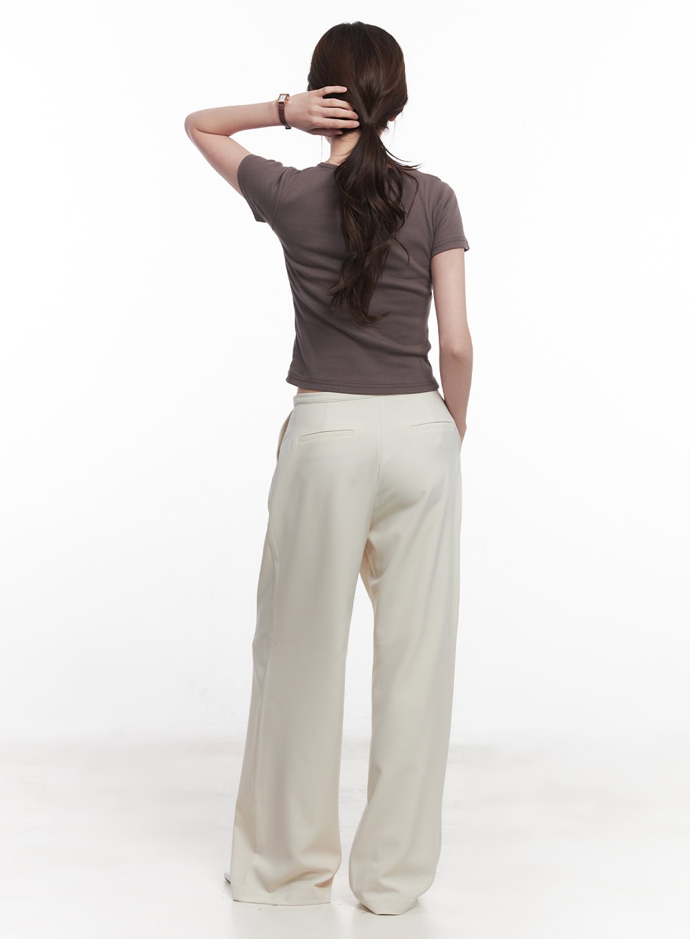 Elegant Pintuck Wide-Fit Trousers CY519