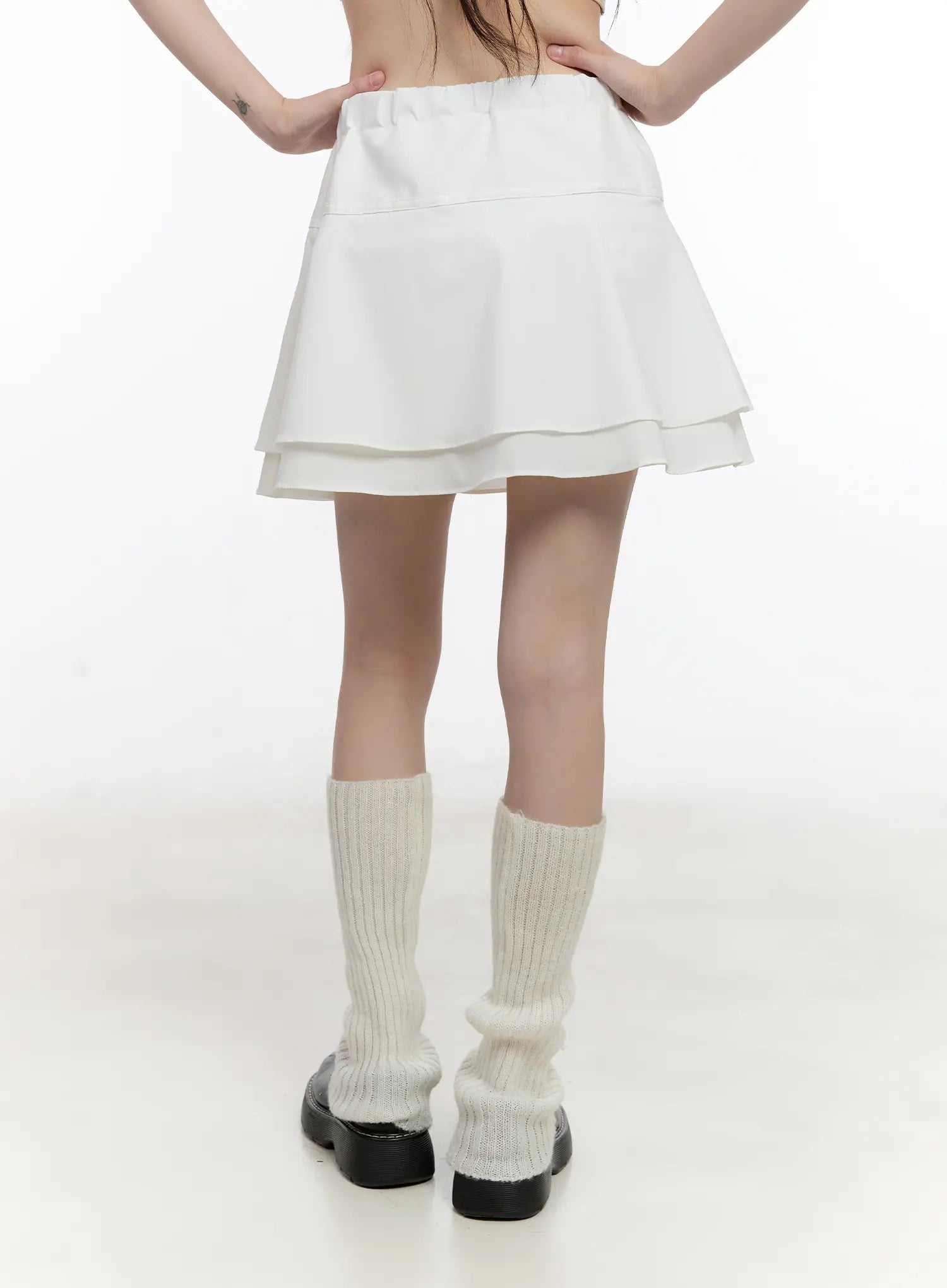 Layered Flare Ribbon Mini Skirt CL507