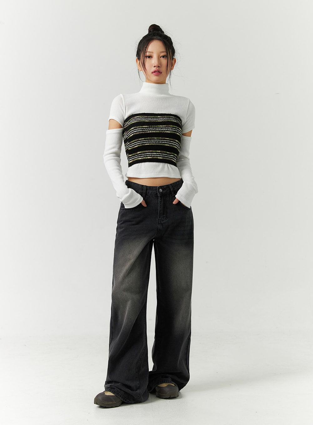 Stripe Layered Tube Top CD304