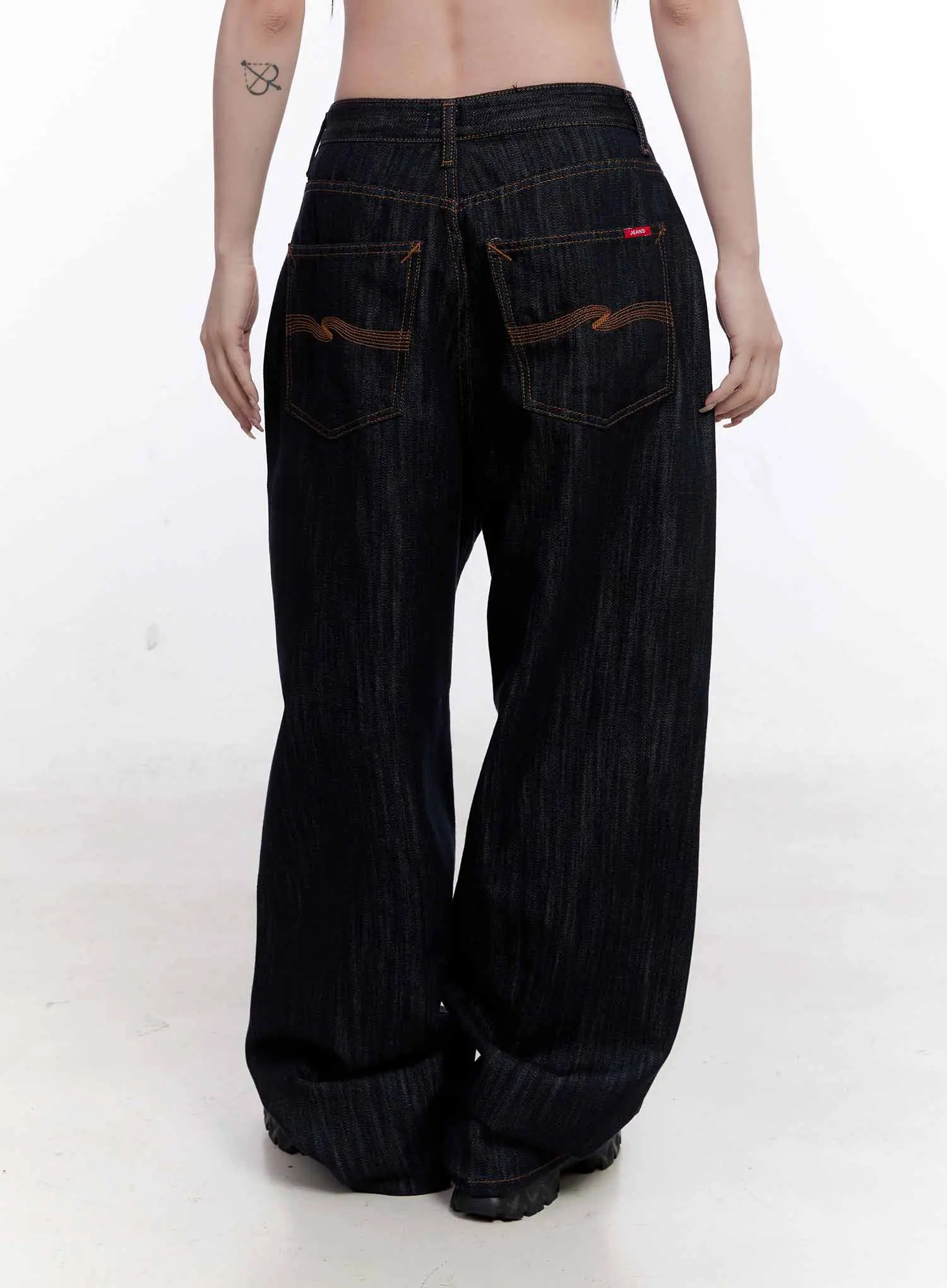 Haewon Dark Washed Baggy Jeans CS530