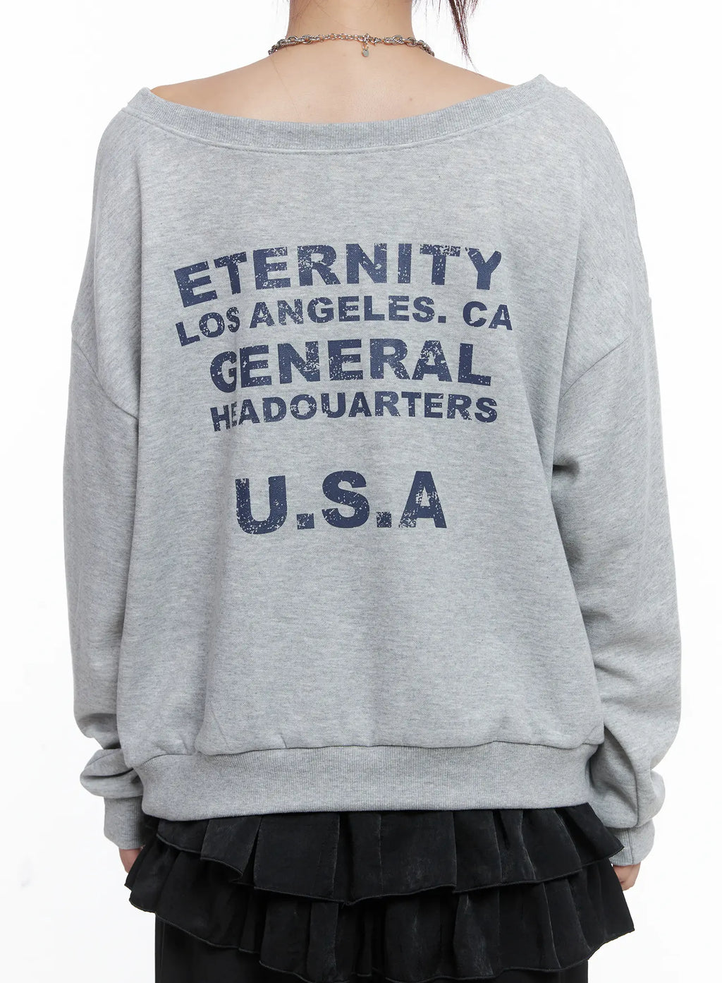 98 Graphic Off-Shoulder Sweatshirt CS502