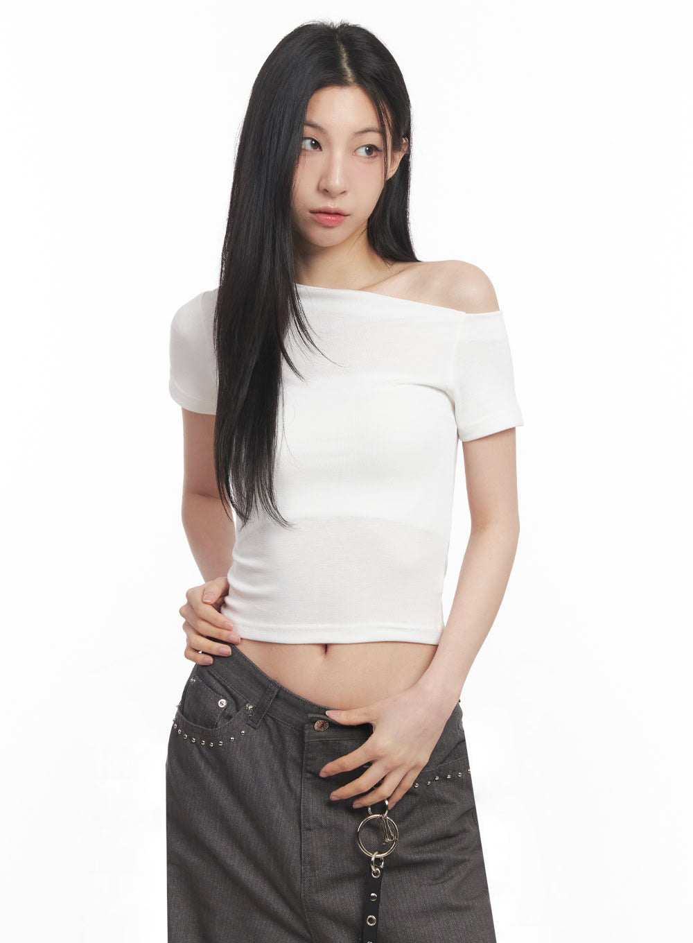Classic One-Shoulder Crop Top IY516