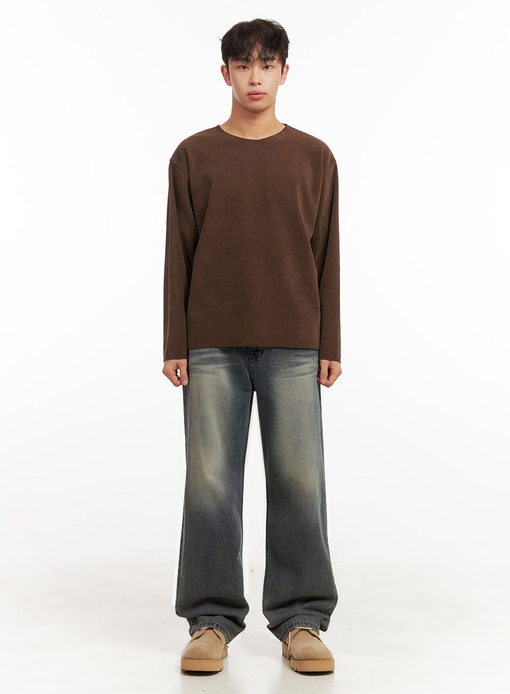 Men's Washed Straight-Leg Denim Jeans ID431