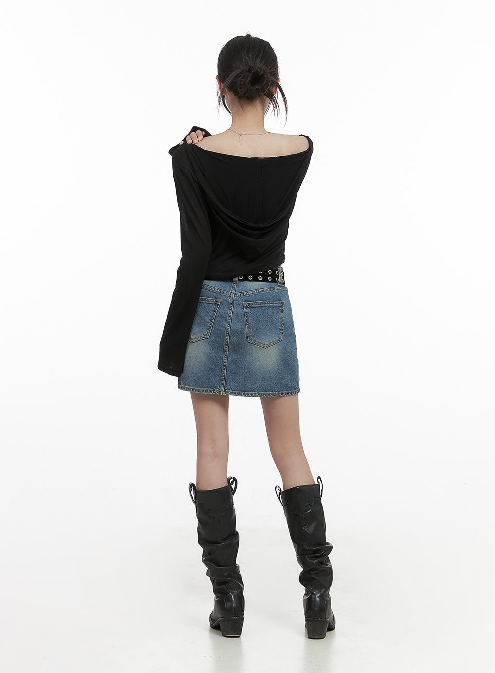 Classic Washed Denim Mini Skirt CS430